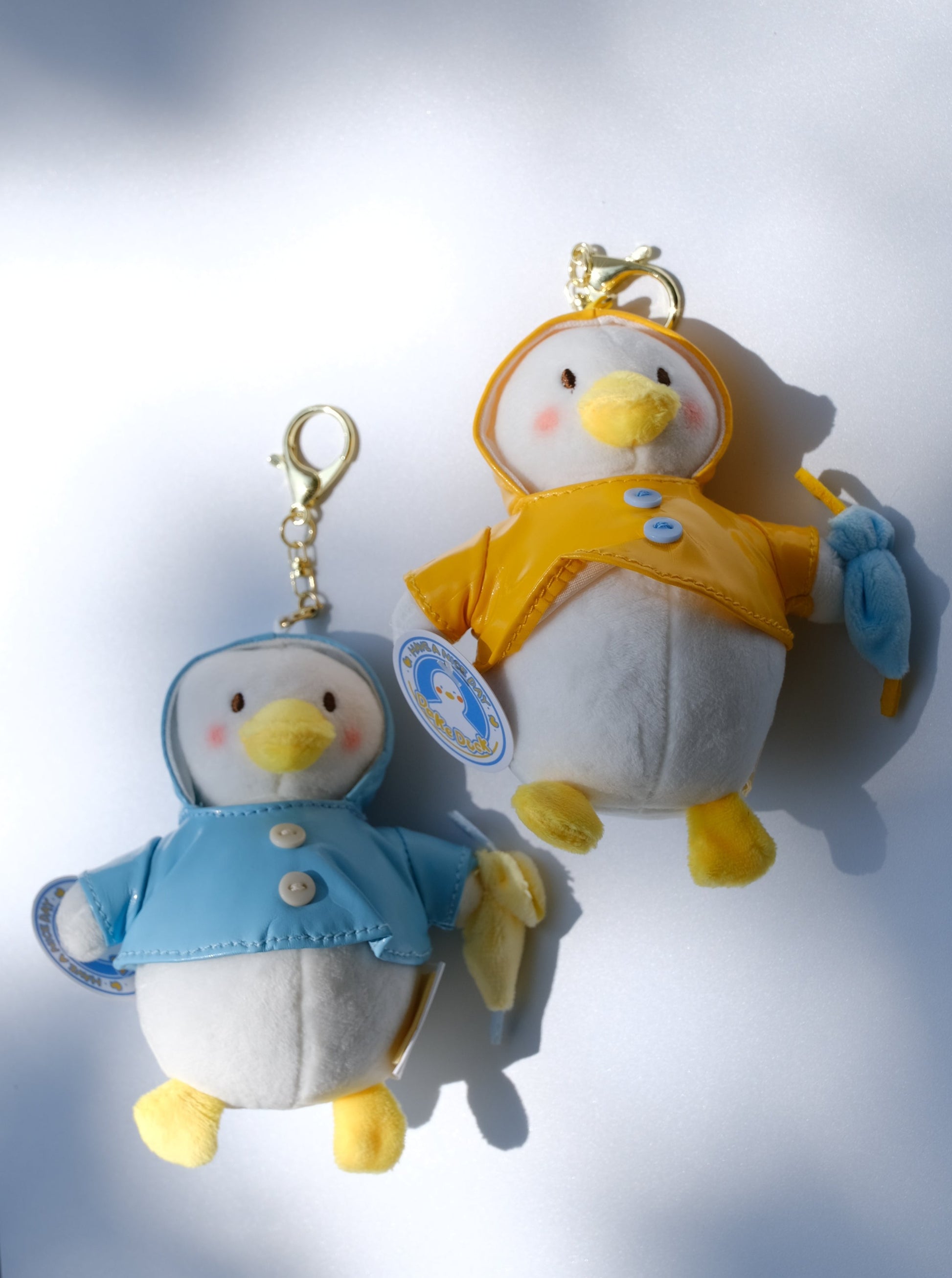 Skindy 12cm Duck Keychain Cute Plaid Bow Yellow/White Duck Doll