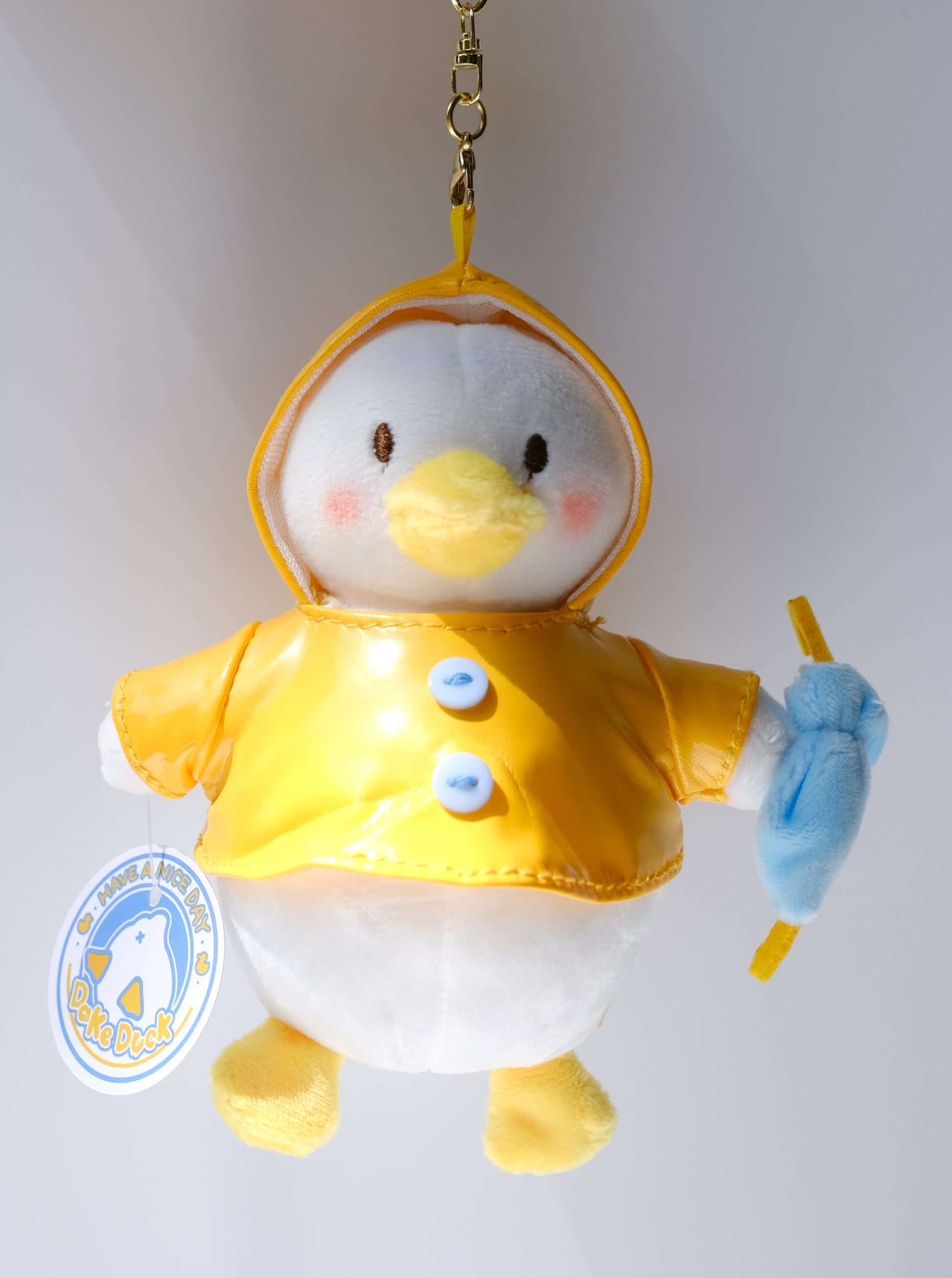 Poncho Duck Plush Keychain, Front Side