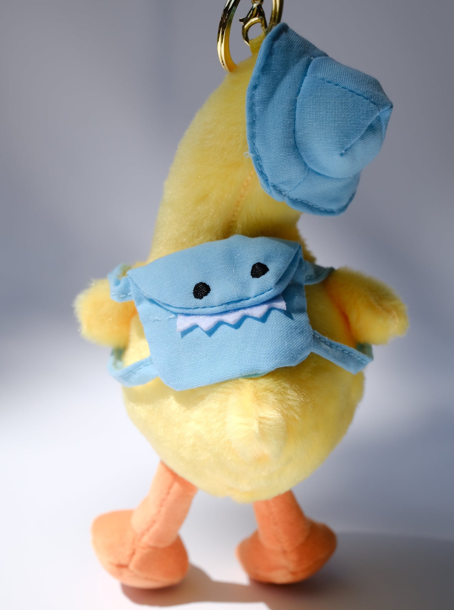 Hat and Backpack Duck Plush Keychain, Back Side