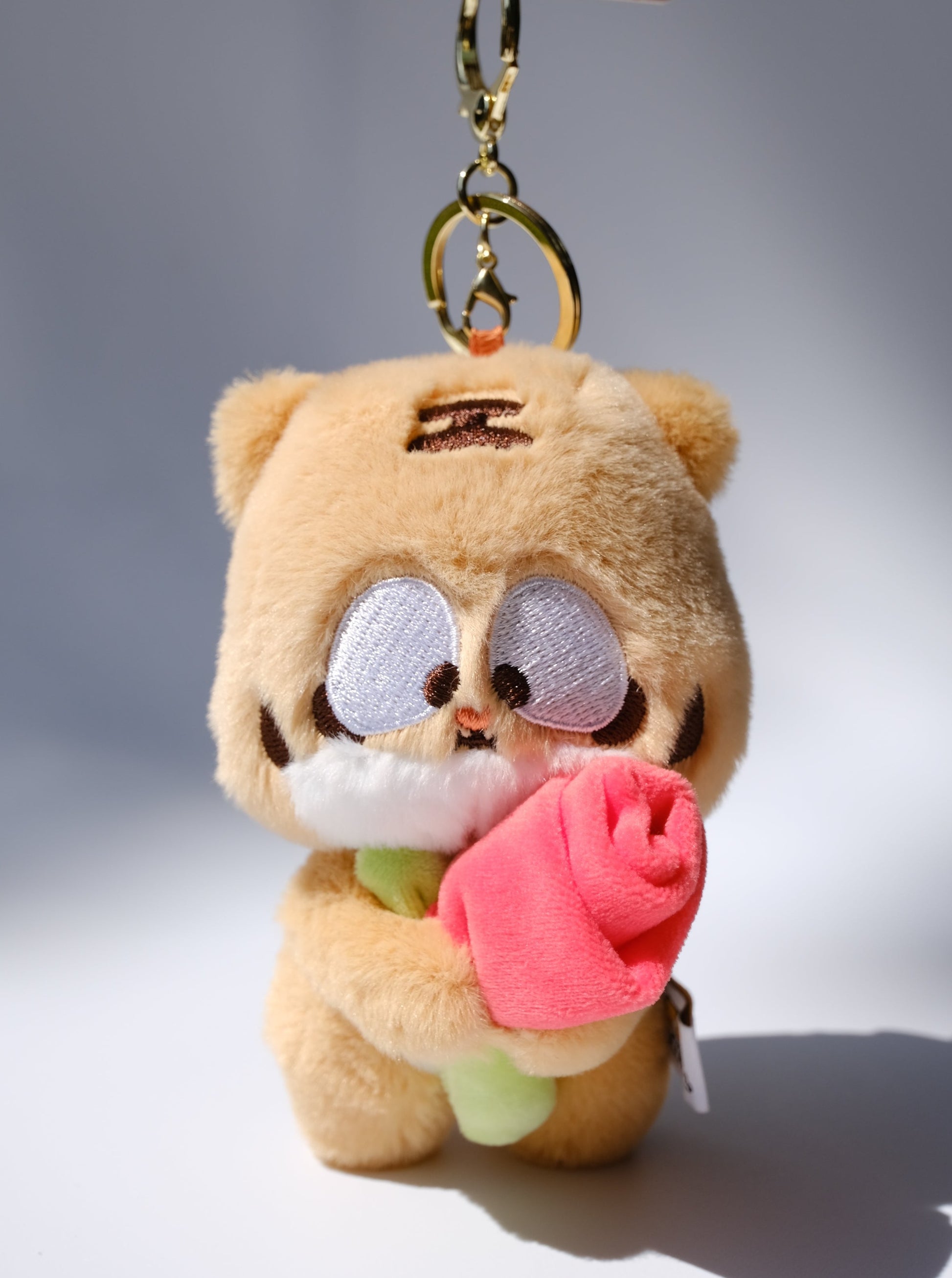 Flower Plush Keychain, Front Side