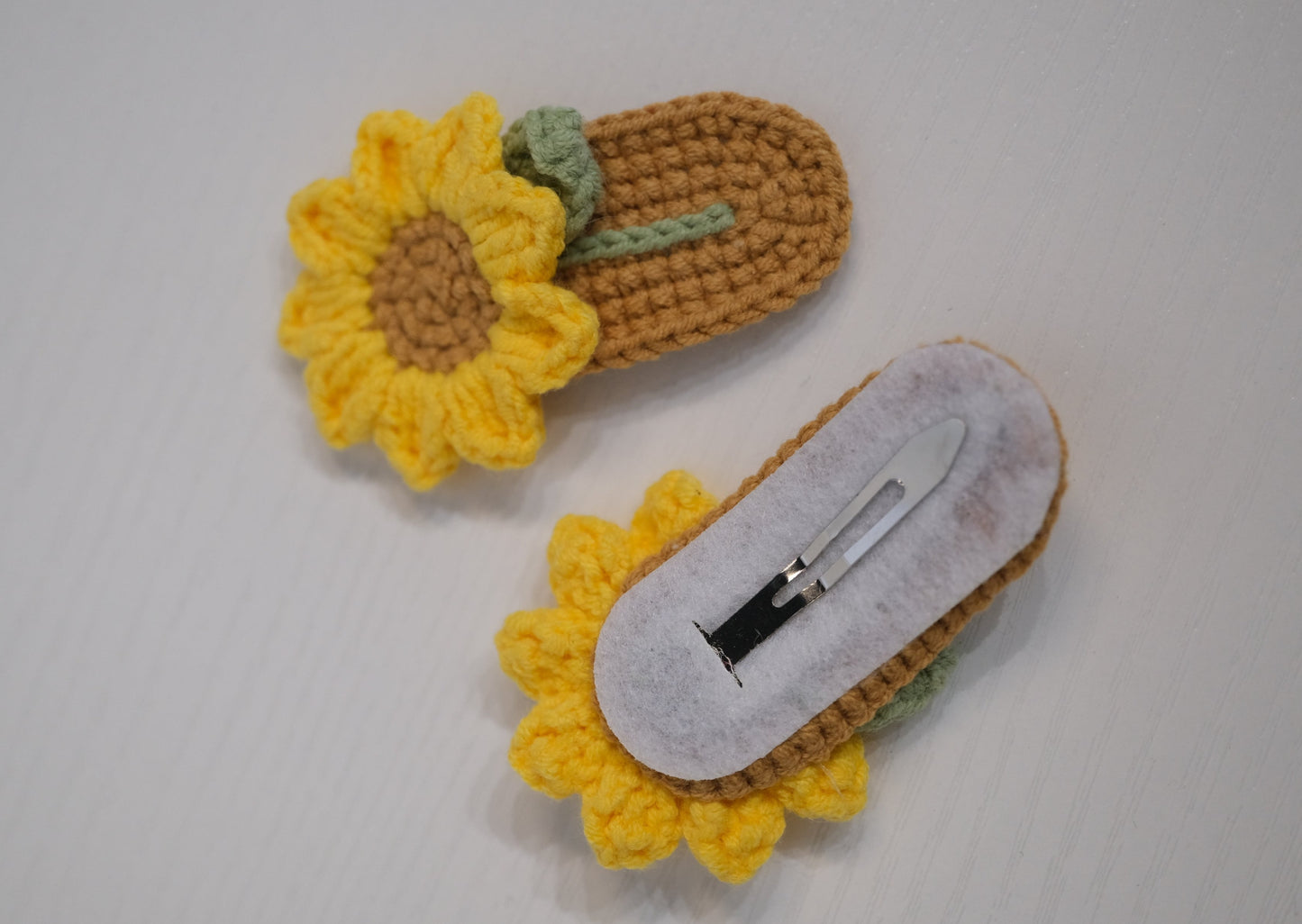 Crochet Sunflower Hair Clip