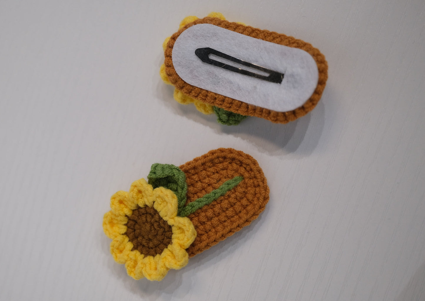 Crochet Sunflower Hair Clip