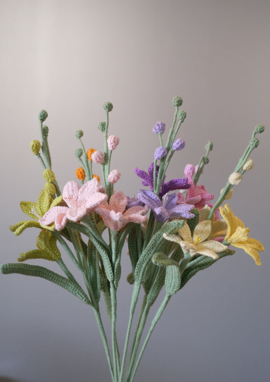 Three Headed Crochet Crocosmia Flower