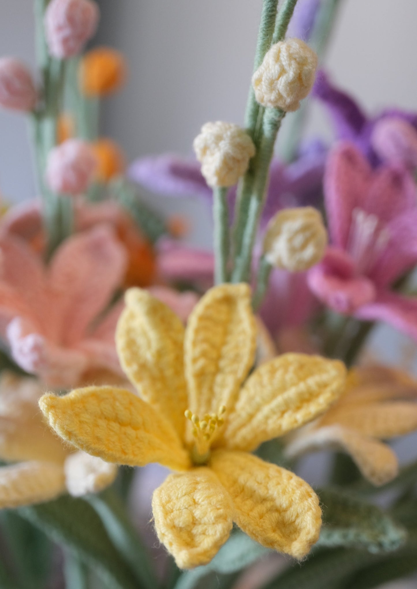 Three Headed Crochet Crocosmia Flower