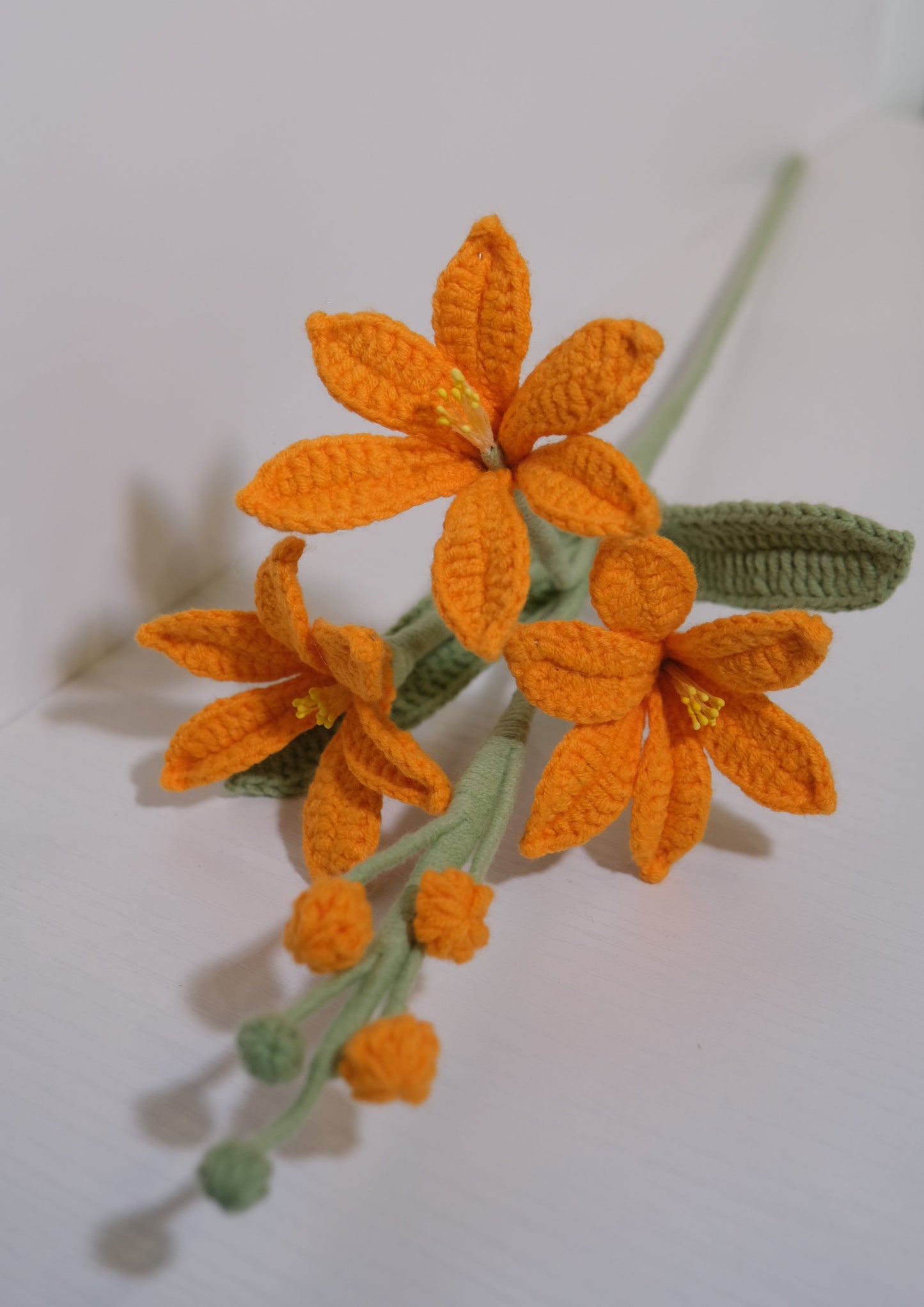 Three Headed Crochet Crocosmia Flower