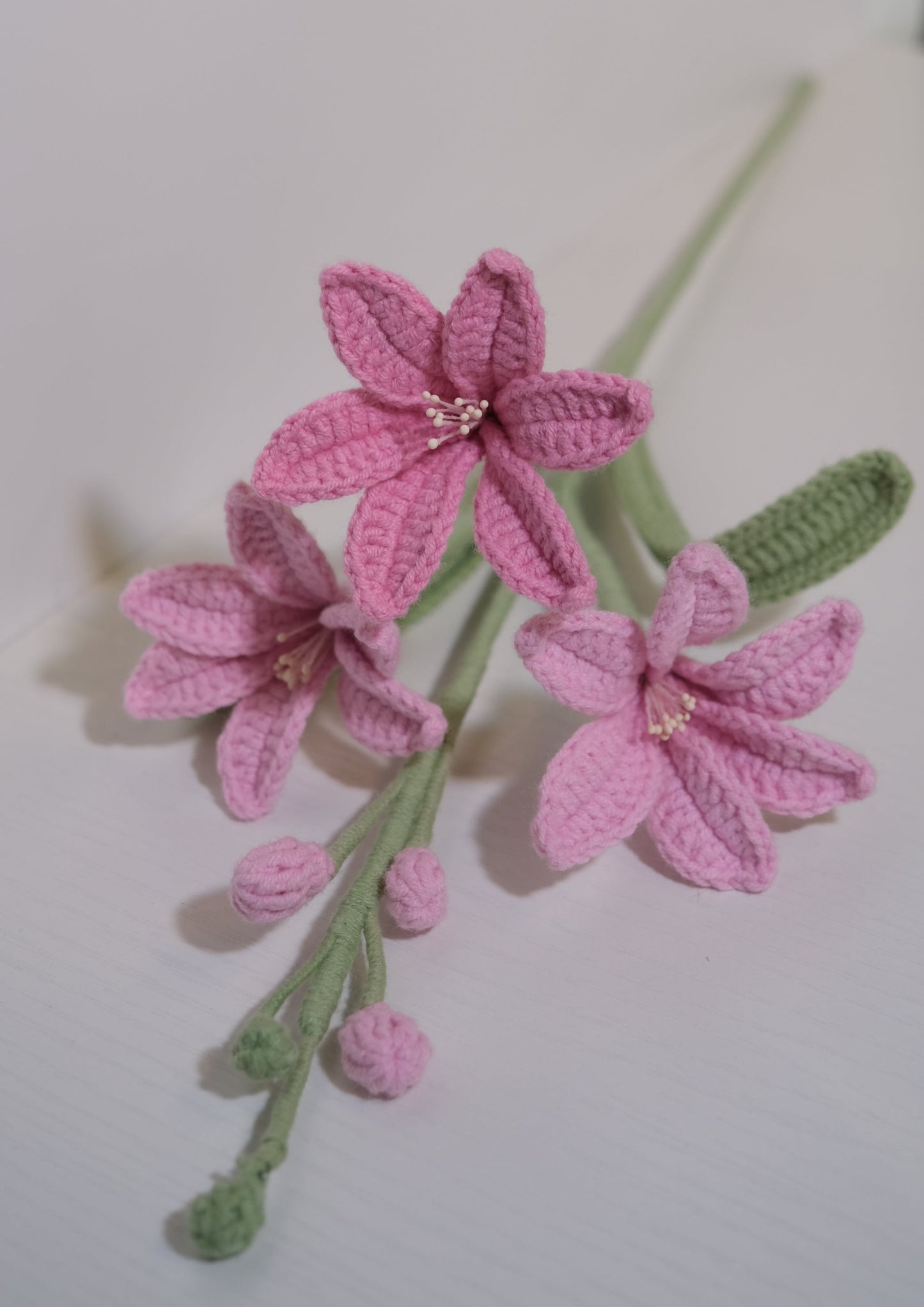 Three Headed Crochet Crocosmia Flower