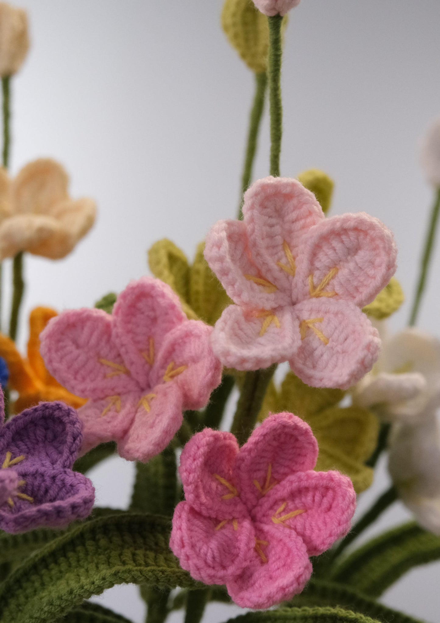 Three Headed Crochet Plumeria Flower