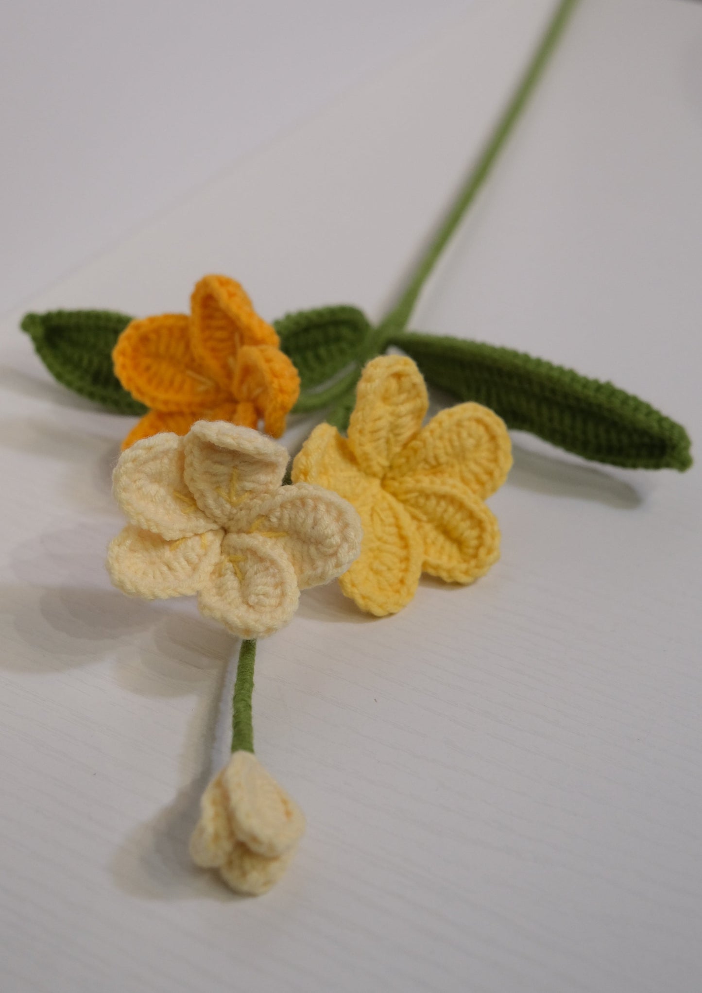 Three Headed Crochet Plumeria Flower