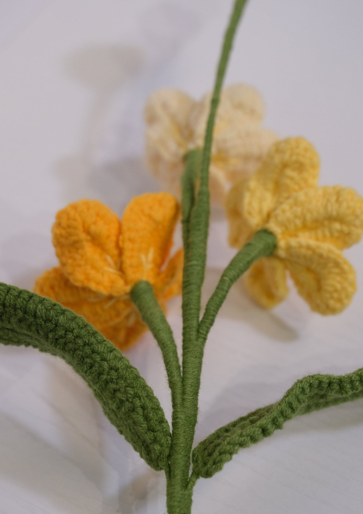 Three Headed Crochet Plumeria Flower