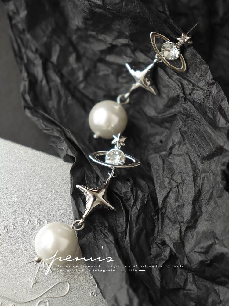 Planet Star Pearl Earring