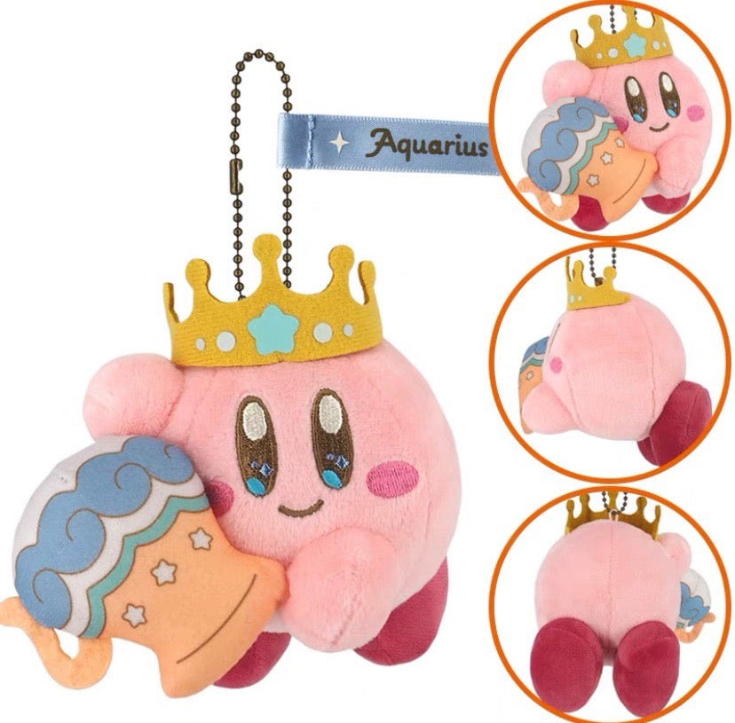 Kirby Horoscope Collection Plush Keychain, Aquaruis