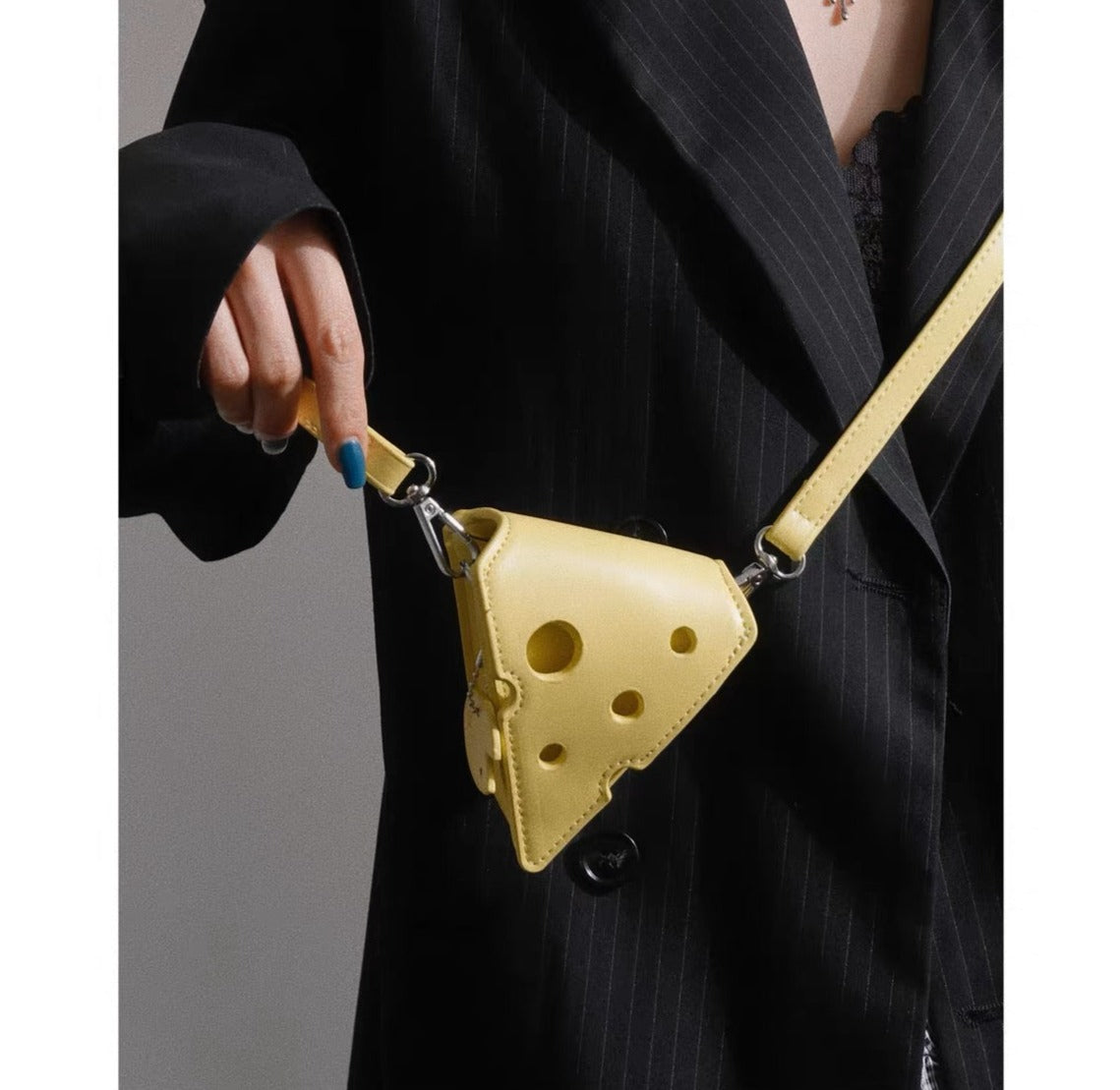 Mini Slice of Cheese Cross Body Bag, Front Side