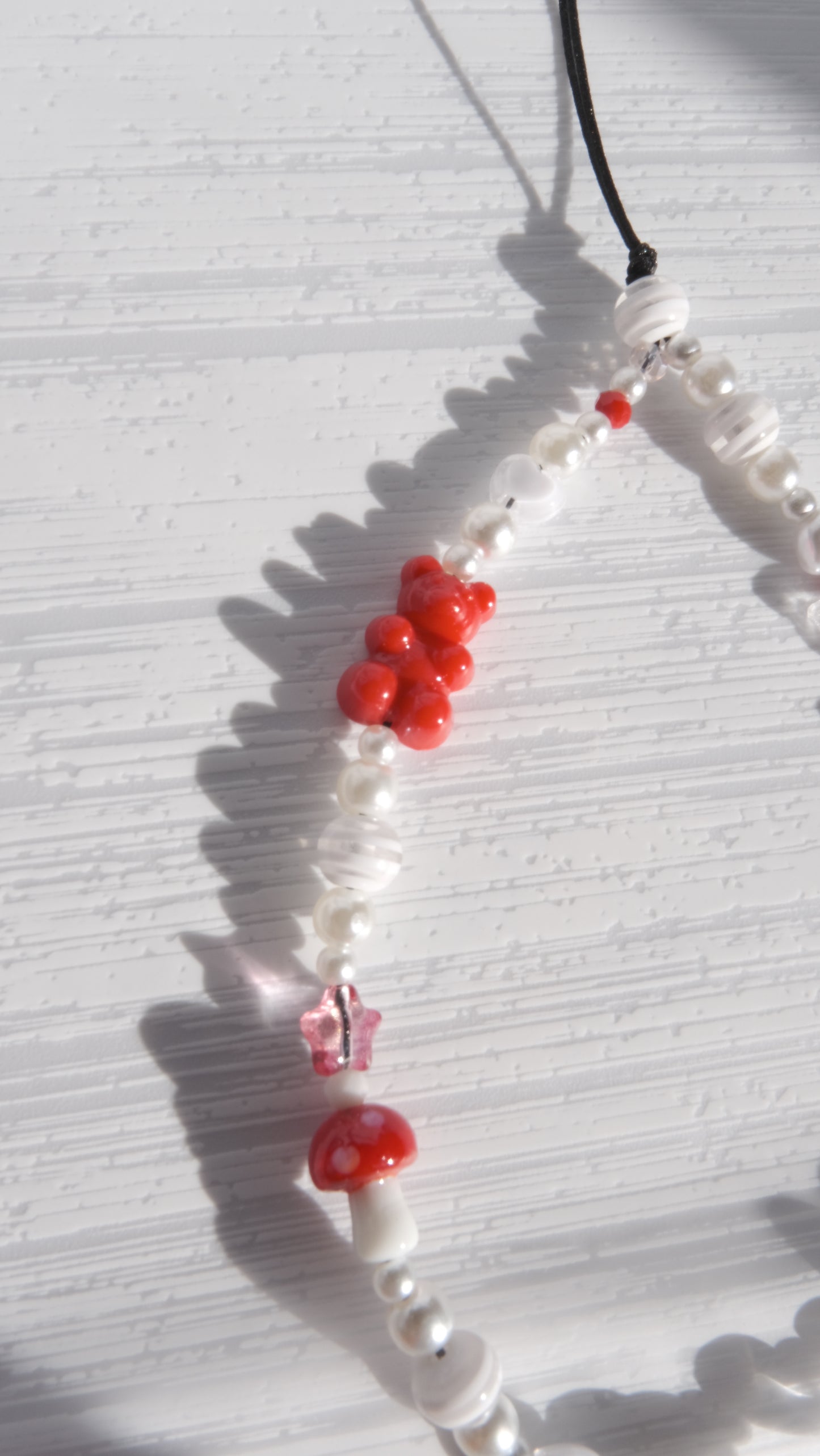 Red Beaded Phone Strap