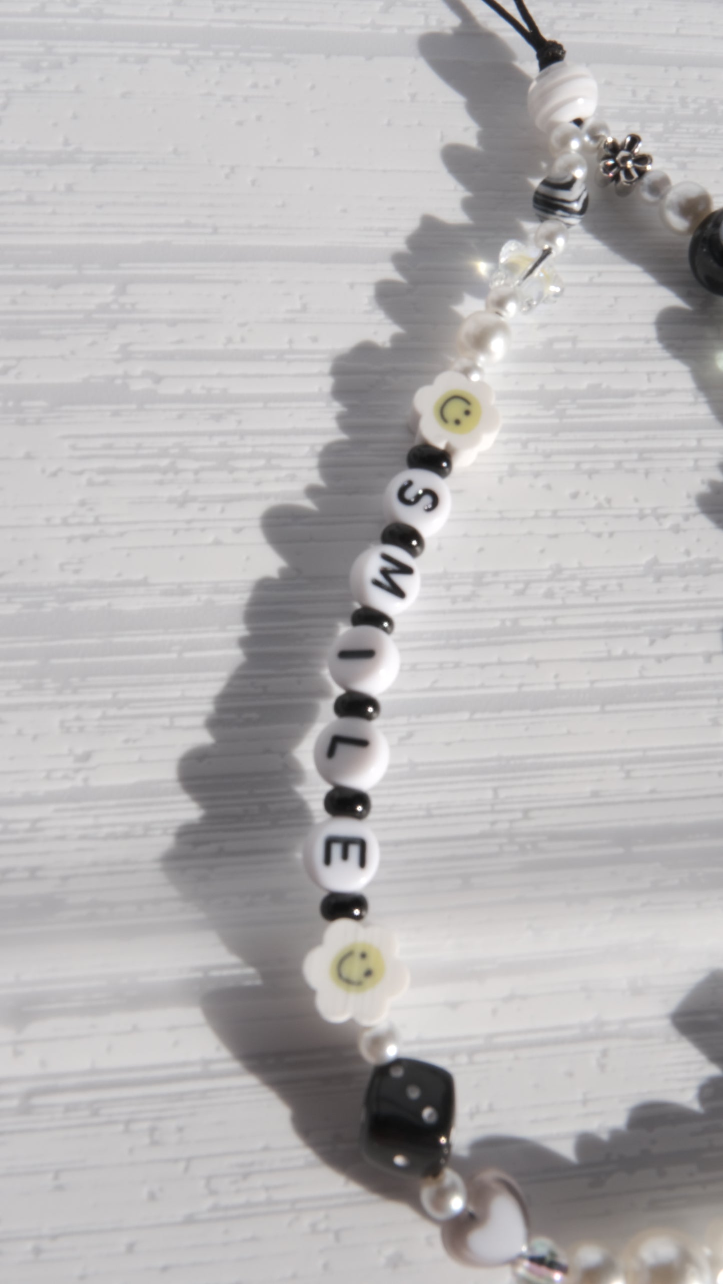 Smile Beaded Phone Strap