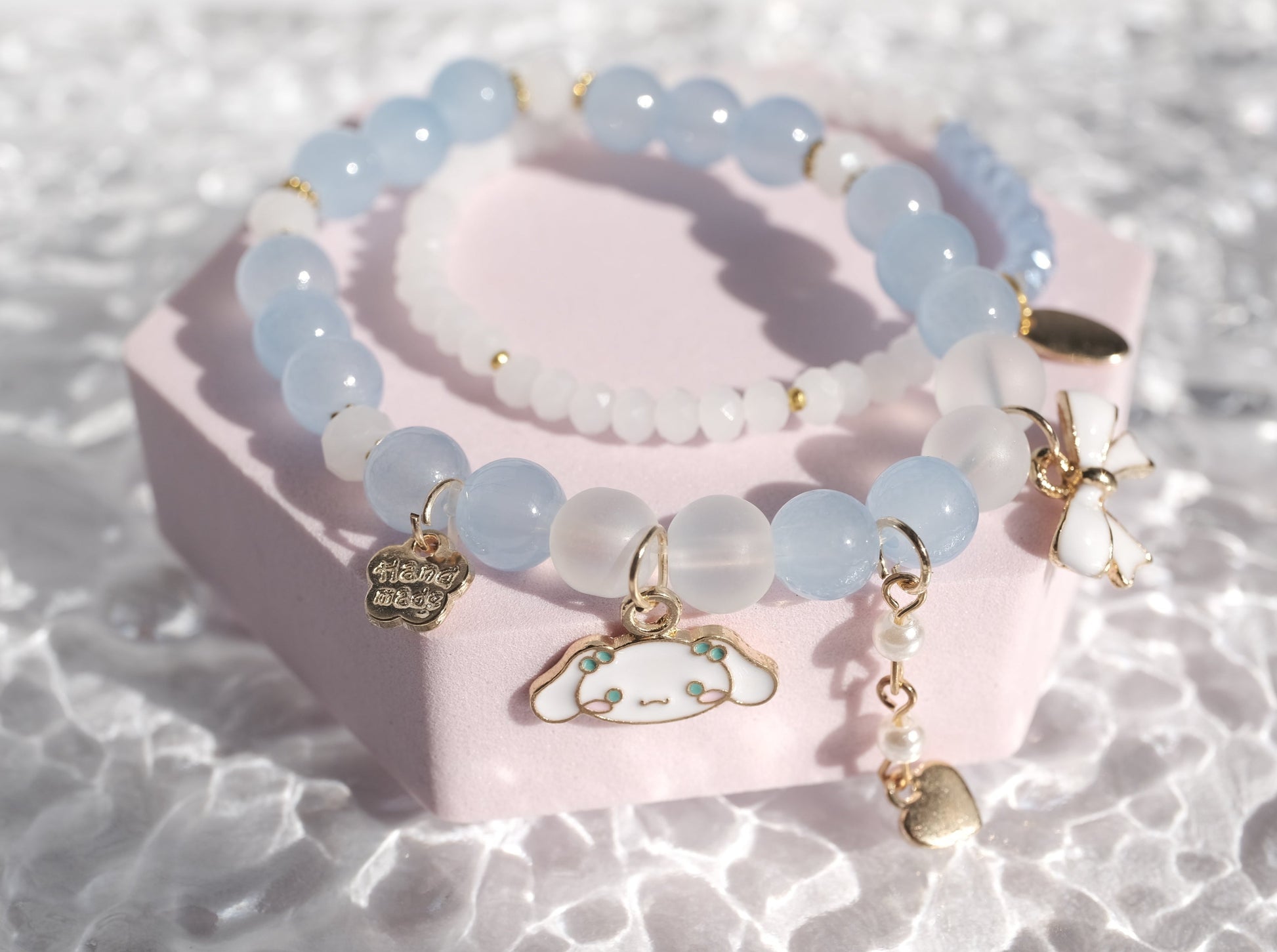 Blue Cinnamoroll Beaded Bracelet, Front Side