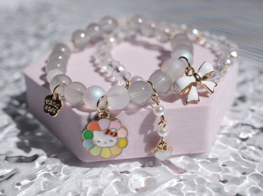 Hello Kitty Flower Beaded Bracelet, Front Side