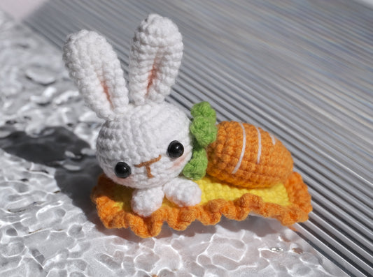 Bunny Carrot Crochet Hair Clip