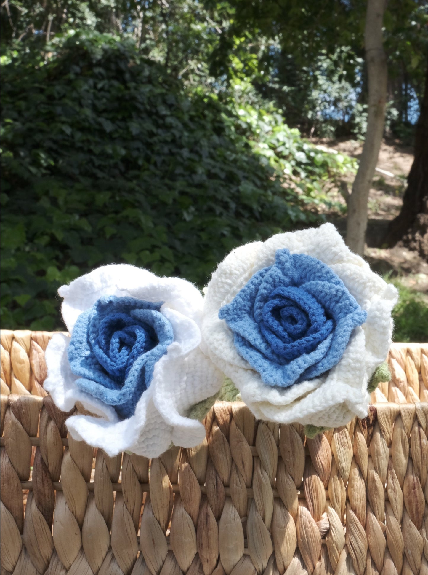 Products Blue Thai Crochet Rose, Flower