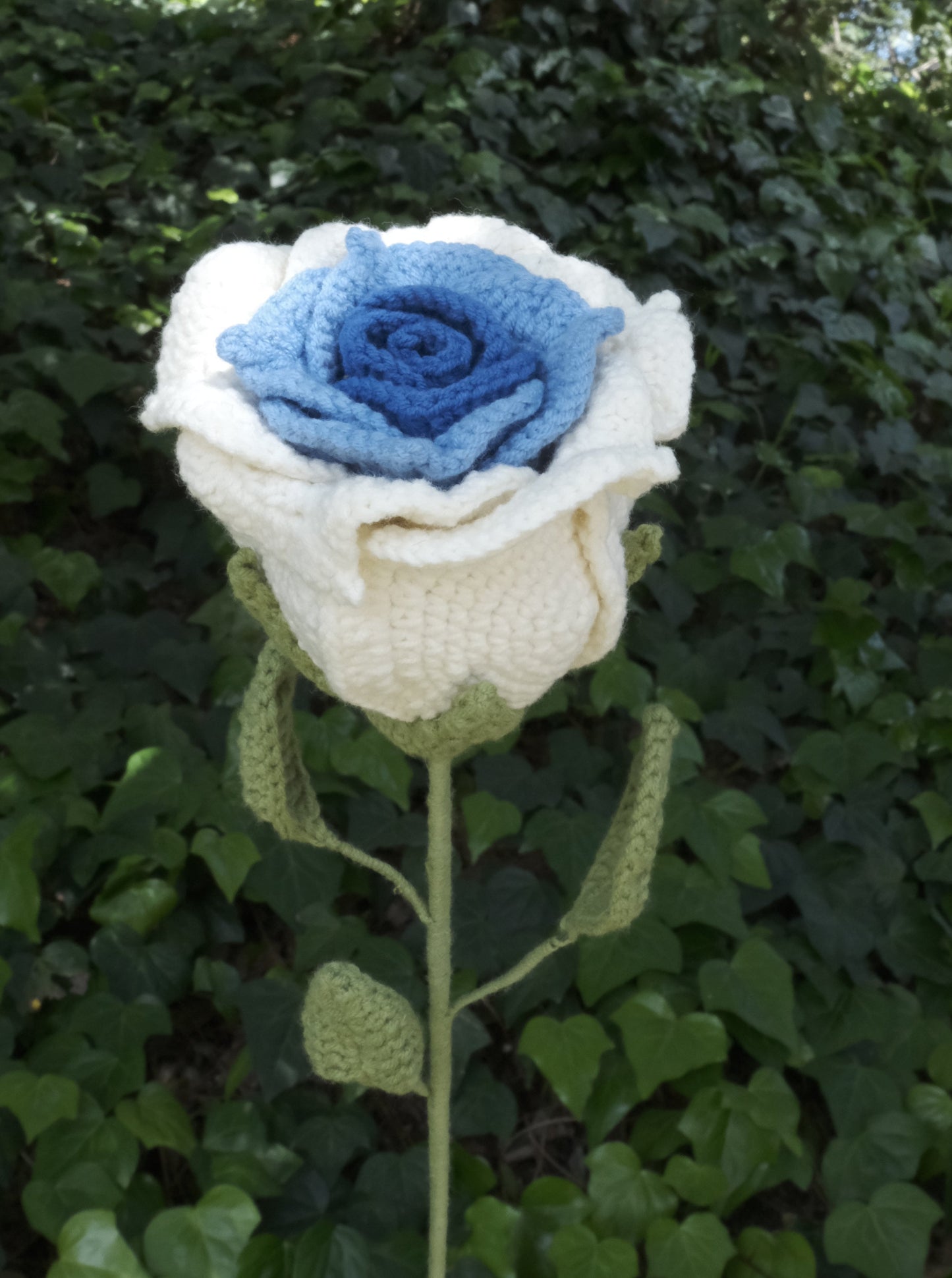 Blue Thai Crochet Rose