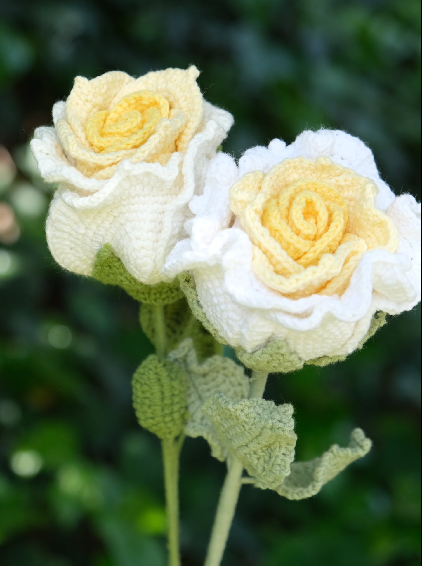 Yellow Crochet Thai Rose