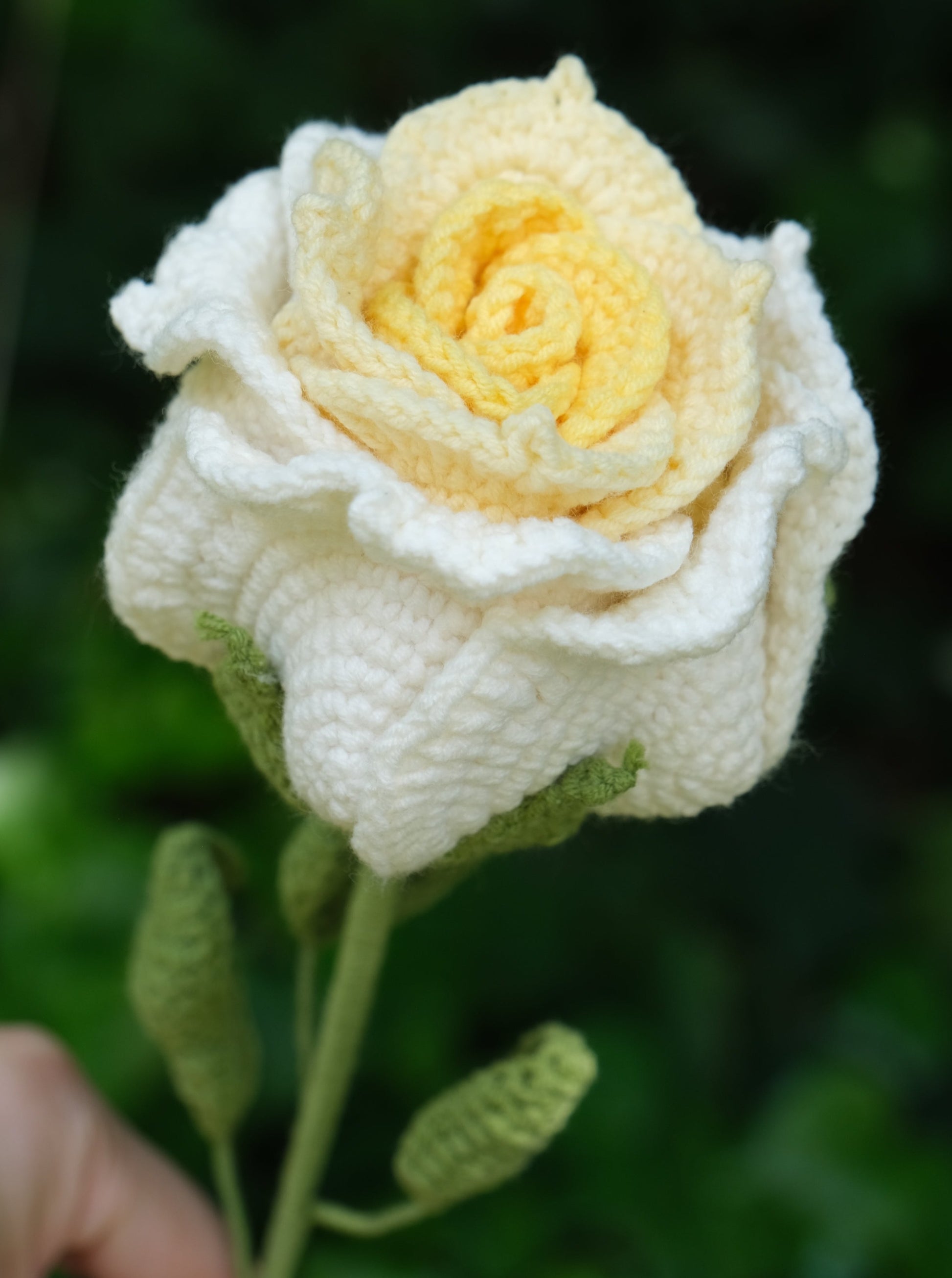 Yellow Crochet Thai Rose, Detail