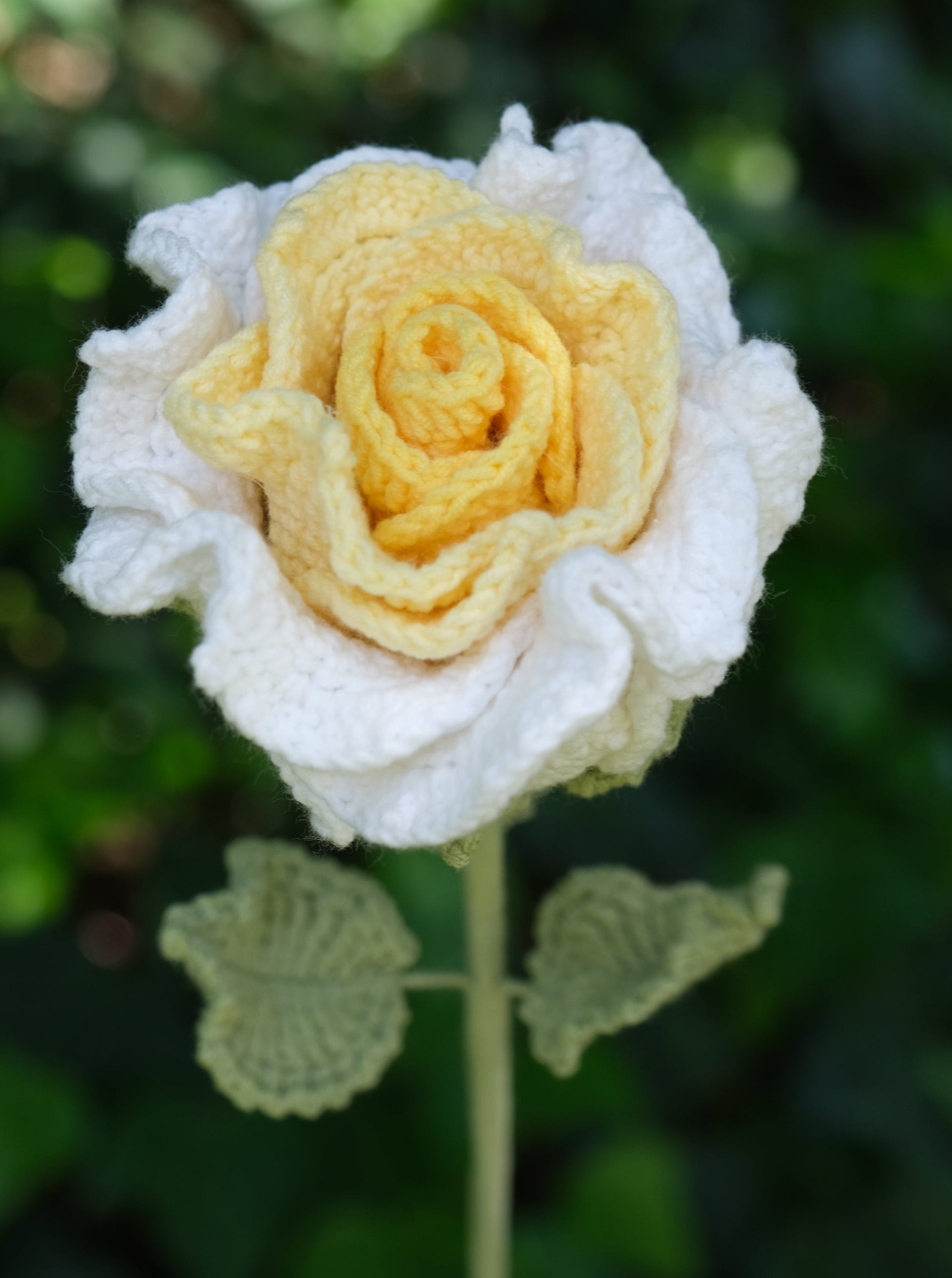 Yellow Crochet Thai Rose, Detail