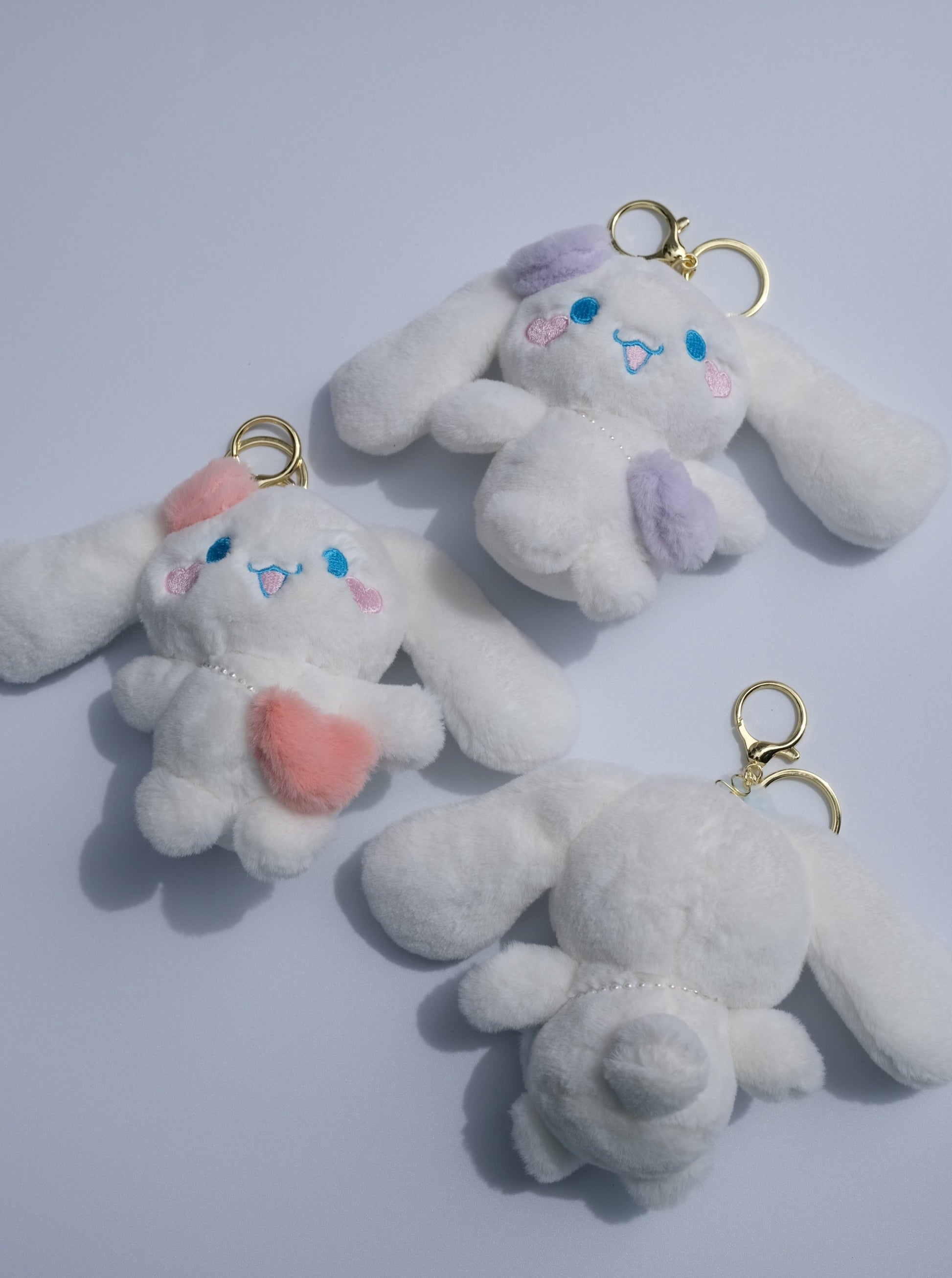 Heart Bunny Plush Keychain, Back Side