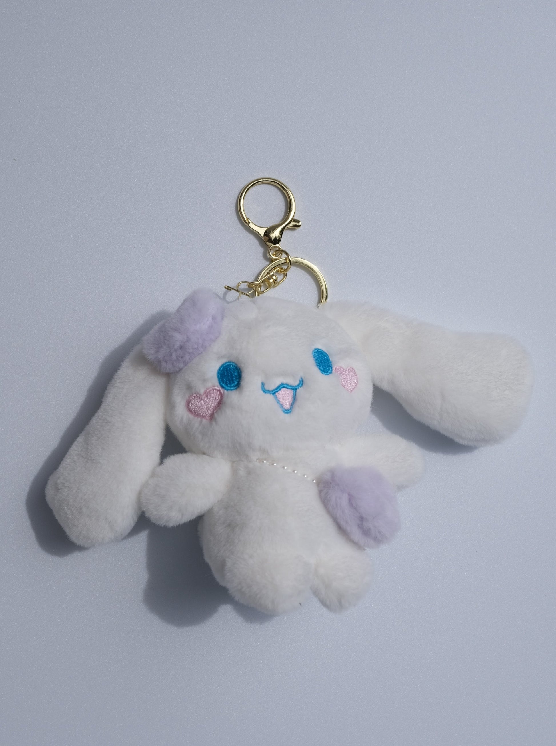 Heart Bunny Plush Keychain, Purple