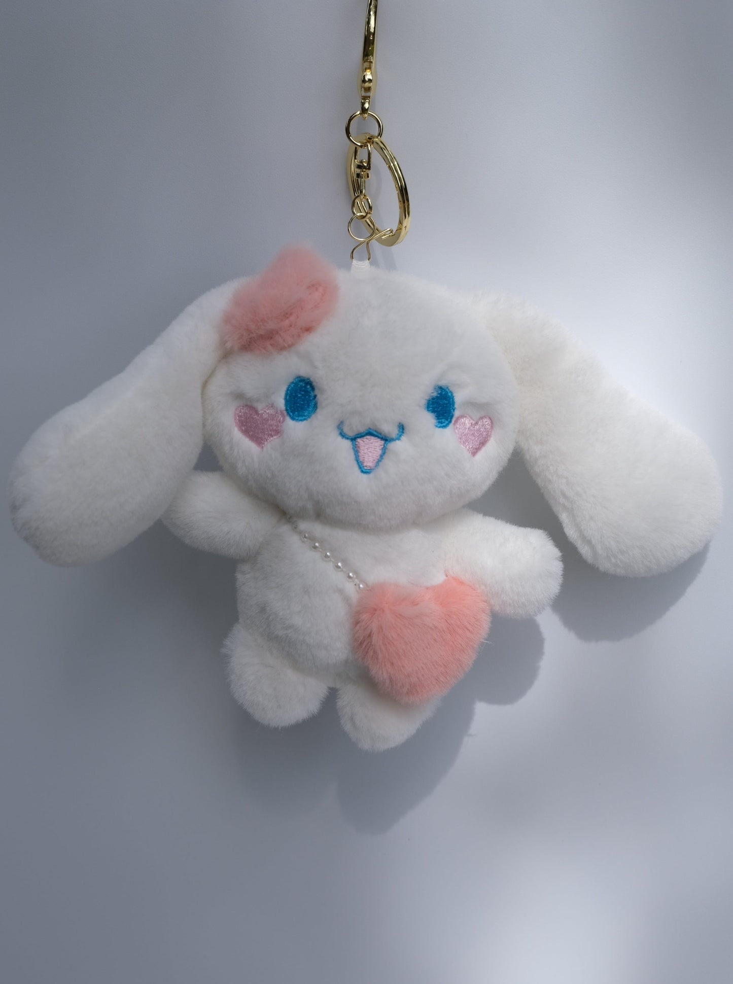 Heart Bunny Plush Keychain, Pink