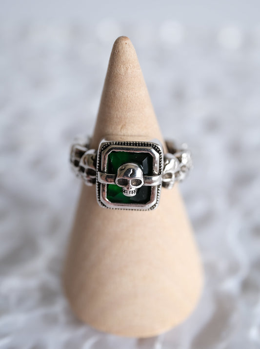 Skeleton Green Zircon Ring