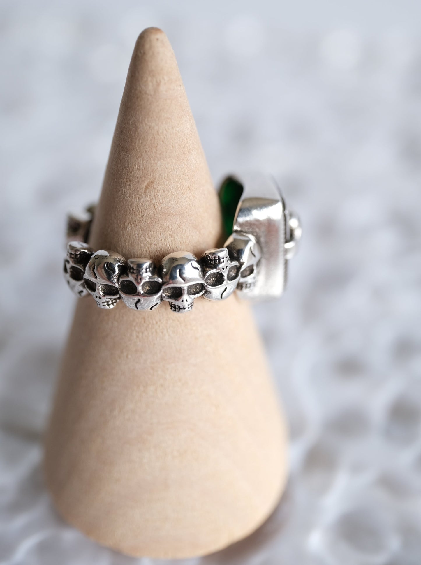 Skeleton Green Zircon Ring