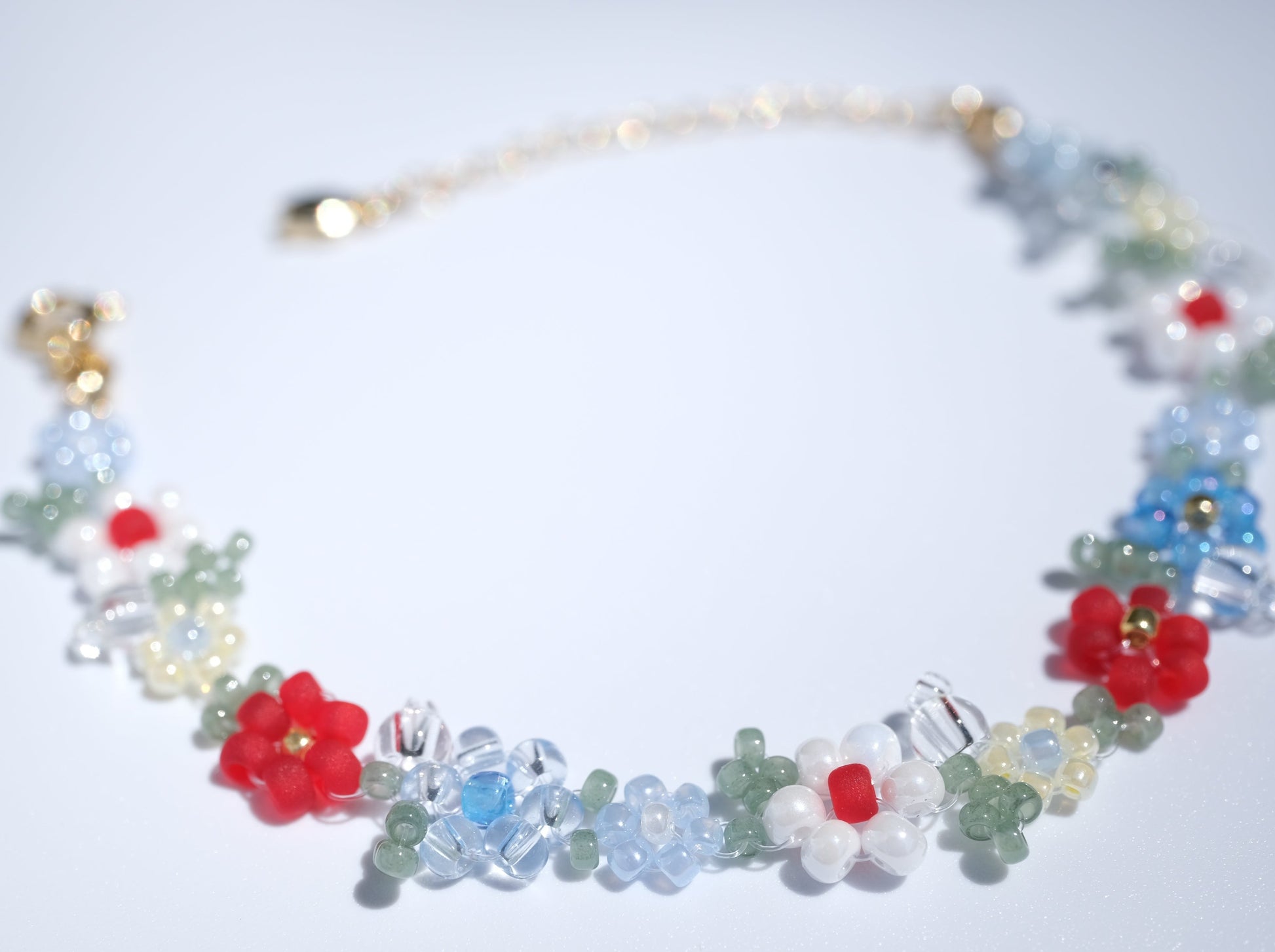 Secret Garden Flower Beaded Bracelet, Detail