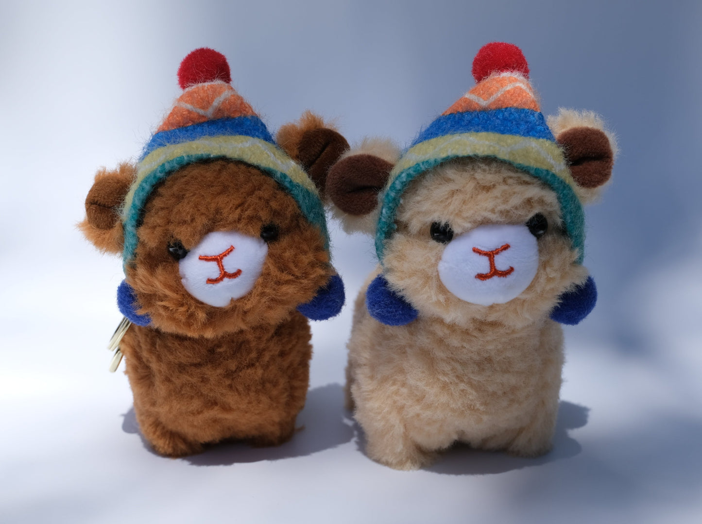 Llama with Beanie Plush Keychain, Front Side