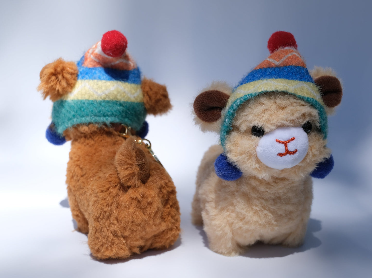 Llama with Beanie Plush Keychain, Back Side